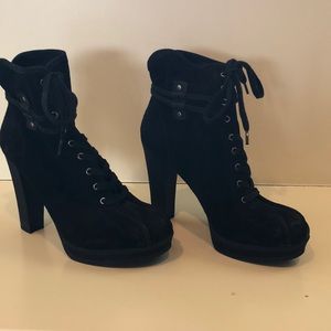 Suede Lace-Up Booties